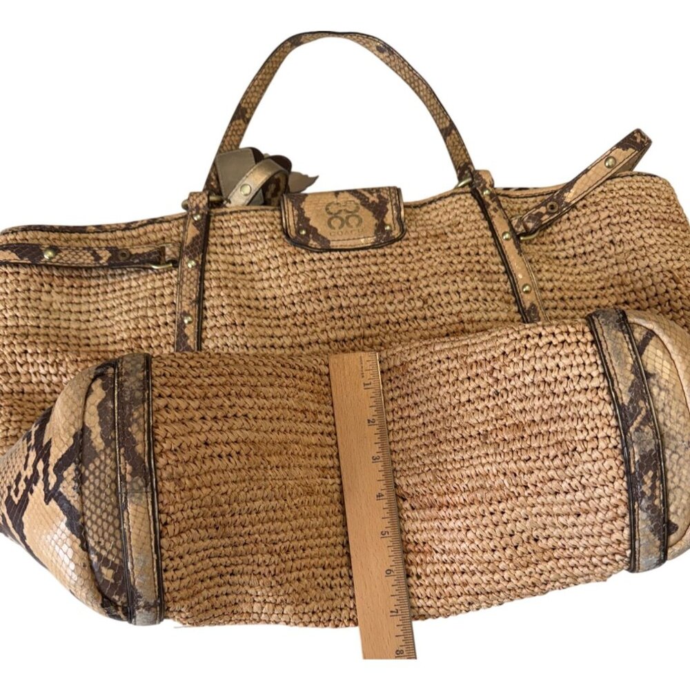 Coach Natalie Straw and Python Embossed Leather T… - image 15